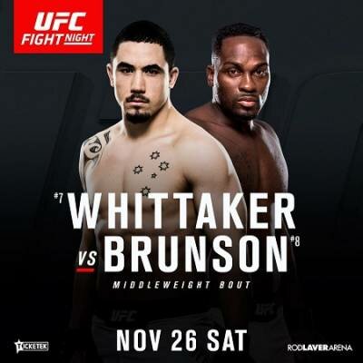 Смешанные единоборства. UFC Fight Night 101: Whittaker vs. Brunson (Main Card) jn 27.11 2016